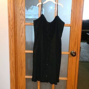 Ralph Lauren Black Spaghetti Strap Slip Dress Midi